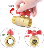 2 x RAW Customer Returns drado ball valve brass 1 inch with wing handle red, ball valve 1 IG AG DN25 PN16 for water pipes faucet - RRP €26.4