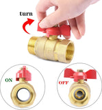 2 x RAW Customer Returns drado ball valve brass 1 inch with wing handle red, ball valve 1 IG AG DN25 PN16 for water pipes faucet - RRP €26.4