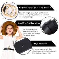 2 x RAW Customer Returns Giyiprpi 2 Pack Children s PU Leather Skinny Belt for Girls and Boys, Adjustable Girls Belt with Double O-Ring Buckle, Children Toddler Waist Belt A-Black White  - RRP €30.24