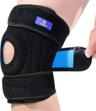 1 x RAW Customer Returns ABYON Knee Brace with Patella Gel Pads Spring Side Stabilizers for Knee Pain, Swollen, Meniscus Tear, Arthritis, ACL, PCL, MCL, Recovery, 4 Sizes Black, Large  - RRP €19.99