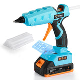 1 x RAW Customer Returns GoGonova hot glue gun, 20V cordless hot glue gun with LCD digital display, temperature adjustment, anti-drip nozzle and 12pcs 11mm glue sticks, ideal for DIY, repair battery included  - RRP €57.0