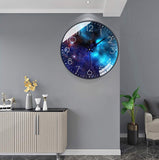 1 x RAW Customer Returns SWECOMZE Silent Wall Clock, 25cm, Children s Wall Clock, Dial with Galaxy Stars Space Starry Sky, 10 Inch Children s Wall Clock Decoration for Living Room Children s Room 039  - RRP €21.98