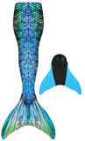 1 x RAW Customer Returns FOLOEO Mermaid Tail Girls Mermaid Tail with Mermaid Fin Swimwear, Suitable for Children and Adults 100-170cm Height, Multi-Colored Md29 , 170 - RRP €42.95