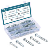 6 x RAW Customer Returns HSEAMALL 70pcs Heavy Duty Metal Anchors for Hollow Plasterboards M4 x 38mm, M5 x 37mm, M5 x 52mm, M6 x 52mm, M6 x 65mm - RRP €116.52