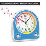 1 x RAW Customer Returns Eachui Analog Alarm Clock without Ticking with Snooze Function, Night Light, Adjustable Volume and 7 Alarm Tones, Children s Gift Alarm Clock Silent for Boys Girls Blue  - RRP €20.99