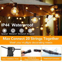 1 x RAW Customer Returns Outdoor String Lights - 15M 50FT Outdoor Garden Lights with 25 2 Bulbs Waterproof G40 LED Outdoor Decorative Fairy Lights for Balcony Patio Wedding Barbecue Party - Dimmer Not Included - RRP €36.62