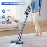 1 x RAW Customer Returns Tikom V700 Cordless Vacuum Cleaner 450W 33000pa Suction Power, 40Mins Max, 6 in 1 Cordless Vacuum Cleaner with 1.3L Dust Container, for Carpet, Pet Hair, Hard Floor, Blue - RRP €95.78