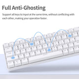 1 x RAW Customer Returns TMKB Mechanical Gaming Keyboard, T68se 60 Percent Keyboard with USB Cable, Anti Ghosting QWERTY Layout Mini Blue Switches Keyboard for PC Windows Mac OS, White - RRP €29.99