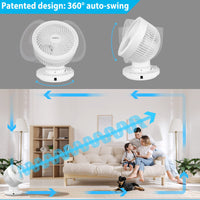 1 x RAW Customer Returns LeaderPro Fan AC Motor with Remote Control, Table Fan with Proximity Sensor for People, Fan Quiet Air Circulation, Touch Screen, 4 Wind Speeds - RRP €78.0