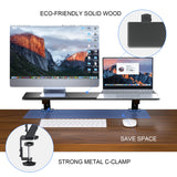 1 x RAW Customer Returns suptek Monitor Riser Support, Clamp on Desk Shelf, 820 mm Length, 2 Screens Adjustable in Height, Computer Screen Support - DSF2 - RRP €36.99