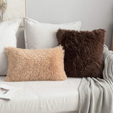 1 x RAW Customer Returns MIULEE Set of 2 Cushion Covers Artificial Fur Sofa Cushions Decorative Throw Pillows Cuddly Pillows Plush Pillows Cozy Couch Cushions Super Soft Pillows Fluffy Cushion Cover for Sofa 60 x 60 cm Chocolate - RRP €20.39