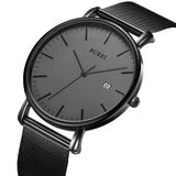 1 x RAW Customer Returns BUREI Men s Watches Ultra Thin Minimalist Quartz Watch with Date Display for Men and Women Classic Design Stainless Steel Watch 41MM Gift for Men - RRP €29.5