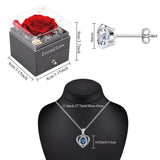 1 x RAW Customer Returns CSYY Eternal Rose, Mother s Day Valentine s Day Gift Fiori Stabilizzata Gift with Collana Cuore e Orecchini a Perno per Festa Della Anniversario Compleanno - RRP €16.99