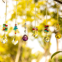 1 x RAW Customer Returns Suncatcher crystal, hanging window decoration, crystal pendant, colorful crystal rainbow, hanging wind chime, Feng Shui suncatcher clear crystal, prism ball rainbow maker glass prism for the garden - RRP €20.4