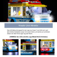 1 x RAW Customer Returns Led Light Set for Lego Ice Cream Truck, Decoration Lighting Set for Lego 60253 City Great Vehicles Ice Cream Truck Creative Toy Lighting Set Only, Building Brick Not Included  - RRP €16.13