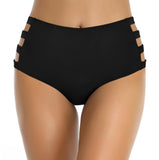 1 x RAW Customer Returns SHEKINI Women s Bikini Bottoms Black Tummy Control High Waist Abdominal Control Bikini Bottoms Retro Cutout Swimming Trunks Swimsuit Swimming Shorts Plus Size S, Strapped Sides - Black  - RRP €22.14