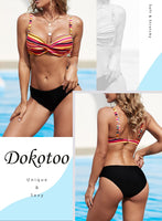 1 x RAW Customer Returns Dokotoo Women s Bikini Set Push Up Bikinis Sexy Crossover Bikini Sets Two Piece Swimsuit Swimwear, Multicolor, X-Large - RRP €40.33