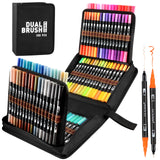 1 x RAW Customer Returns Gelanty Dual Brush Pens Set, 168 Colors Felt Tip Pens Thick and Thin Pens Fineliner Set Watercolor Colors for Handlettering, Bullet Journal, Coloring Books, Manga, Calligraphy Pens for Children and Adults - RRP €36.38