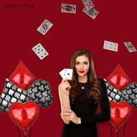 22 x Brand New 8 Pieces Playing Card Balloons Poker Patterns Foil Balloons for Birthday Decoration Playing Cards Casino Balloons Las Vegas Casino Theme Party Decor - RRP €288.2