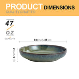 1 x RAW Customer Returns Swuut Transmutation Glaze Serving Pasta Bowl, 10-Inch Ceramic Wide Salad Bowls, 50 Ounce Large Big Fruit Bowl for Kitchen, Microwave Dishwasher Safe Light Green  - RRP €27.99