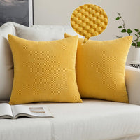 1 x RAW Customer Returns MIULEE Set of 2 Cushion Covers Decorative Pillows Grainy Decorative Pillowcase Cushion Cover Sofa Cushion Decorative Cover Soft Decorative Pillow Cushion for Living Room Bedroom 50 x 50 cm Olive Yellow - RRP €19.49