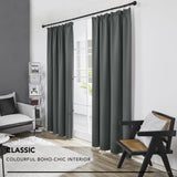 1 x RAW Customer Returns Deconovo Thick Thermal Curtains Opaque Curtain Blackout Curtains with Ruffle Tape, 220 x 140 cm Height x Width , Dark Grey, Set of 2 - RRP €53.95