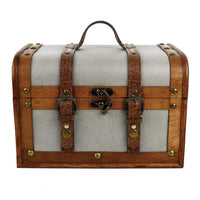 1 x RAW Customer Returns Brynnberg Treasure Chest 28x20x19 cm Wooden Chest Treasure Chest Grey, Steamer Trunk - RRP €30.24