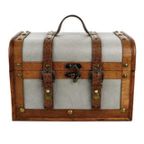 1 x RAW Customer Returns Brynnberg Treasure Chest 28x20x19 cm Wooden Chest Treasure Chest Grey, Steamer Trunk - RRP €30.24