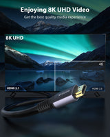 1 x RAW Customer Returns Stouchi 8K HDMI 2.1 Cable 7.5m, CL3 In Wall Plenum-Rated High Speed Ultra HD 48Gbps Cable Support 8K60 4K120 eARC RTX 3090 HDR10 4 4 4 HDCP 2.2 and 2.3 Dolby Compatible with PS5,Xbox Series X,LG - RRP €38.5