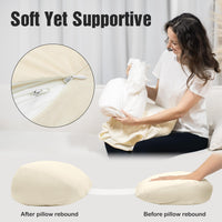 1 x Brand New LightEase Pregnancy Pillow, Side Sleeper, Double Wedge for Body, Belly, Back Support, Soft, Non-Bulky, Mixed Sponge and Chemical Fiber Filling - RRP €40.92