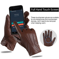 2 x Brand New GSG Gloves Made of Genuine Leather Men with Lining Touchscreen Sheepskin Gloves Winter Faux Fur Lined Brown S - RRP €55.2