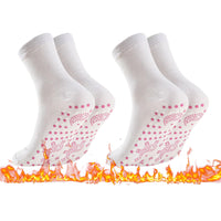 1 x RAW Customer Returns Self-Heating Socks, Heated Socks, 2 Pairs Tourmaline Self-Heating Socks, Thermal Socks for Men Women, Magnetic Socks, Tourmaline Socks for Camping, Hiking, Fishing, Cycling White  - RRP €30.0