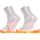 1 x RAW Customer Returns Self-Heating Socks, Heated Socks, 2 Pairs Tourmaline Self-Heating Socks, Thermal Socks for Men Women, Magnetic Socks, Tourmaline Socks for Camping, Hiking, Fishing, Cycling White  - RRP €30.0