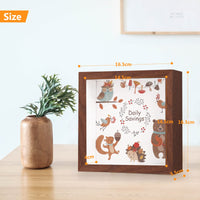 2 x Brand New Set of 2 money boxes with 3D picture frame 14.5 x 14.5 cm, piggy bank large gift idea for money box children girls - brown - RRP €36.28