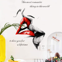 1 x RAW Customer Returns WandSticker4U - HOT KISS wall sticker red black 50x83 cm I decorative stickers sexy lips romantic love I wall sticker living room kitchen bathroom hallway adult bedroom - RRP €11.6