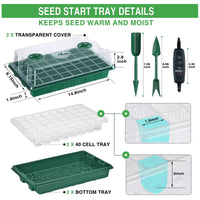 1 x RAW Customer Returns YAUNGEL indoor greenhouse propagation box with plant lamp, 2 pieces XL cultivation set, mini greenhouse with timing controller, adjustable brightness, thick greenhouse with lid and ventilation - RRP €26.99