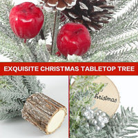 5 x Brand New Artificial Table Christmas Tree Decorated, 35 cm Small Christmas Tree Table, Christmas Tree mini, Fir tree for table, with Christmas decoration berries, real pine cones for Christmas decoration - RRP €55.45