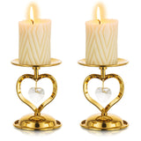 1 x RAW Customer Returns Nuptio Candle Holders Pillar Candles Pillar Candle Holder Gold - Vintage Candle Holders Pillar Candles Sharpener Candle Holders Candle Sticks for Long Candles Gifts Christmas Wedding Food Pack of 2 - RRP €19.14