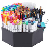 1 x RAW Customer Returns walowalo Hold 800 Pens Organizer Desk Bamboo Rotating Pen Holder for Storage Pencils Colored Pencils Markers 360 Degree Rotating Office Small Artist Dressing Table Black - RRP €36.29