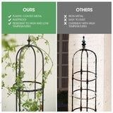 1 x RAW Customer Returns MQUPIN Obelisk Trellis Garden Tower Rose Trellis 2X150cm, Removable U-shaped Raspberry Trellis, Metal Core Rustproof Obelisk Trellis Tower with 60 Plant Clips Indoor Outdoor Trellis Vegetable - RRP €36.32