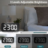 1 x RAW Customer Returns U-picks Digital Alarm Clock, LED Digital Clock, 6.5 Digital Alarm Clock Table Clock with Snooze, Adjustable Brightness, Mirror Alarm Clock, Zero Ticking for Bedside Table, Bedroom, Room Decor and Office White - RRP €22.18