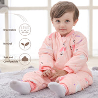 1 x RAW Customer Returns Mosebears Baby Sleeping Bag with Legs Warmly Lined Baby Sleeping Bag Removable Sleeves, Unisex Pajamas for Girls - RRP €28.61