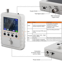 1 x RAW Customer Returns Aideepen Digital Oscilloscope Kit, 2.4 Inch Shell TFT Portable Handheld Oscilloscope with BNC Clip Cable and Soldered DC AC Power Supply, 9V Battery Button - RRP €43.36