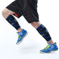 1 x RAW Customer Returns Odoland Calf Bandage Muscle Fibre Tear, Adjustable Calf Support Sports Calf Compression Stockings without Foot Calf Compression, Shins - 1 Pair Blue - RRP €20.16