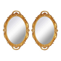 1 x RAW Customer Returns YCHMIR Vintage Small Hanging Wall Mirror 14.5 x 10 Oval Gold 2-Pack - RRP €22.8