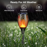 10 x Brand New Solar garden torches 4-pack, Jonwall solar flame light solar lamps for outdoors 33LED solar lights with flame effect, IP65 waterproof garden lights for gardens, lawns, paths, yards, driveways - RRP €294.8