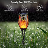 1 x Brand New Solar garden torches 4-pack, Jonwall solar flame light solar lamps for outdoors 33LED solar lights with flame effect, IP65 waterproof garden lights for gardens, lawns, paths, yards, driveways - RRP €29.48