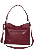 1 x RAW Customer Returns AmbraModa GL35 - Ladies handbag shoulder bag made of grained cowhide leather Bordeaux  - RRP €57.75