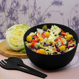 1 x RAW Customer Returns Salad bowl serving cutlery with cutting board lid and cutlery, mixing bowls, for fruit, salads and decoration  - RRP €24.99