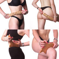 1 x RAW Customer Returns BICTIVE Set Anti Cellulite massage device for maderotherapy of curved roller and lymphatic drainage device. Fascia stick wood, celulitis massage device, massage wood, massage roller cellulite - RRP €35.9